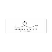 Elegant Monogram Hart Koppels Initiaal Bruiloft Zelfinktende Stempel (Design)
