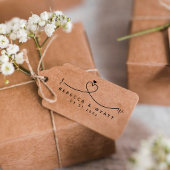 Elegant Monogram Hart Koppels Initiaal Bruiloft Zelfinktende Stempel
