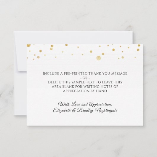 Elegant Monogram Hartelijk dank voor Metallic Gold Bedankkaart (Achterkant)