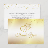 Elegant Monogram Hartelijk dank voor Metallic Gold Bedankkaart (Voorkant / Achterkant)