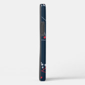 Elegant monogram helder rood bes patroon Case-Mate iPhone case (Achterkant / Rechts)