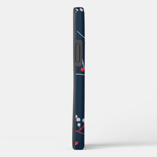 Elegant monogram helder rood bes patroon Case-Mate iPhone case (Achterkant / Rechts)