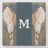 Elegant Monogram Horse Stenen Onderzetter (Voorkant)