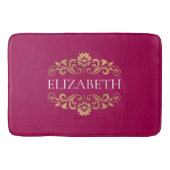 Elegant Monogram Hot Pink Gold Badmat (Voorkant)