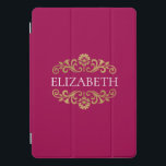 Elegant Monogram Hot Pink Gold Chic iPad Pro Cover<br><div class="desc">Een elegante roze en gouden iPad hoesje. Geweldig voor terug naar school. Voeg jouw naam toe tussen de gouden bloesem aan de voorkant. Ontworpen voor u door Blackberry Boulevard.</div>