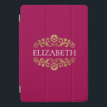 Elegant Monogram Hot Pink Gold Chic iPad Pro Cover<br><div class="desc">Een elegante roze en gouden iPad hoesje. Geweldig voor terug naar school. Voeg jouw naam toe tussen de gouden bloesem aan de voorkant. Ontworpen voor u door Blackberry Boulevard.</div>