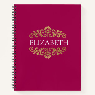 Elegant Monogram Hot Pink Kantoor School Notitieboek