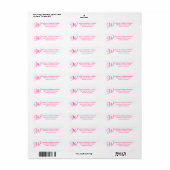 Elegant Monogram hot roze douane-retouradres Etiket (Full Sheet)