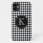 Elegant monogram houndstooth patroon iPhone 7 hoes (Achterkant)