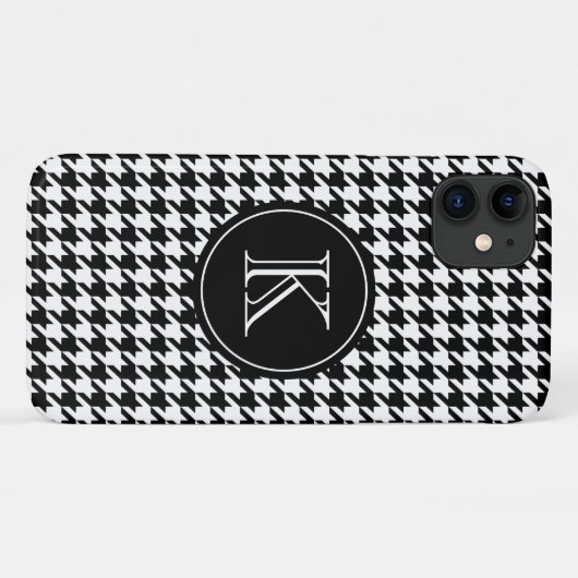Elegant monogram houndstooth patroon iPhone 7 hoes (Achterkant (horizontaal))