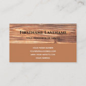 Elegant monogram hout met twee tinten bruin timesh visitekaartje (Achterkant)