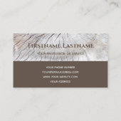 Elegant monogram hout met twee tonels bruine timme visitekaartje (Achterkant)