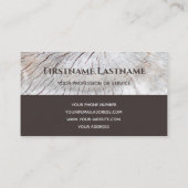 Elegant monogram hout met twee tonnen bruin tapent visitekaartje (Achterkant)