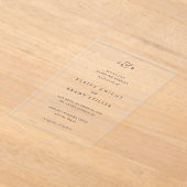 Elegant Monogram Huwelijk Acryl Uitnodigingen (Laagn)