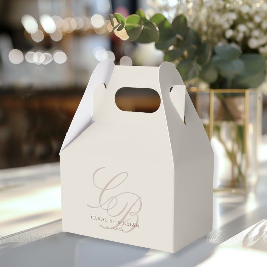 Elegant, Monogram, Huwelijk Bedankdoosjes