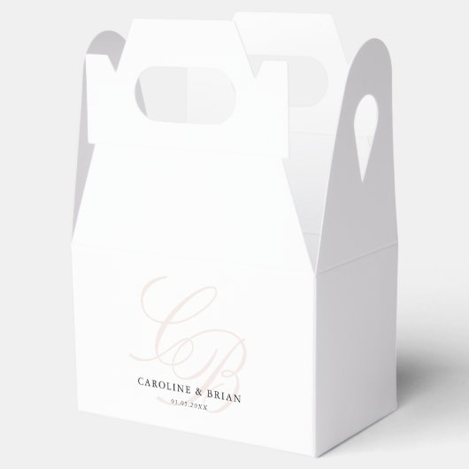 Elegant, Monogram, Huwelijk Bedankdoosjes (Geopend)