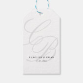 Elegant, Monogram, Huwelijk Cadeaulabel (Voorkant)