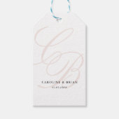 Elegant, Monogram, Huwelijk Cadeaulabel (Voorkant)