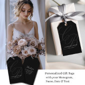 Elegant, Monogram, Huwelijk Cadeaulabel