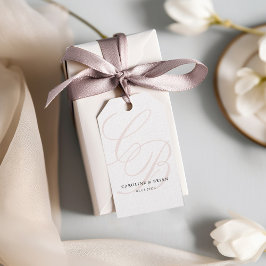 Elegant, Monogram, Huwelijk Cadeaulabel