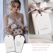 Elegant, Monogram, Huwelijk Cadeaulabel