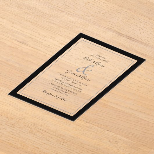 Elegant Monogram Huwelijk Clear Transparant Acryl Uitnodigingen (Laagn)