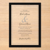 Elegant Monogram Huwelijk Clear Transparant Acryl Uitnodigingen (Voorkant)