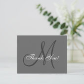 Elegant monogram | Huwelijk Dank u Briefkaart (Staand voorkant)