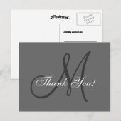 Elegant monogram | Huwelijk Dank u Briefkaart (Voorkant / Achterkant)