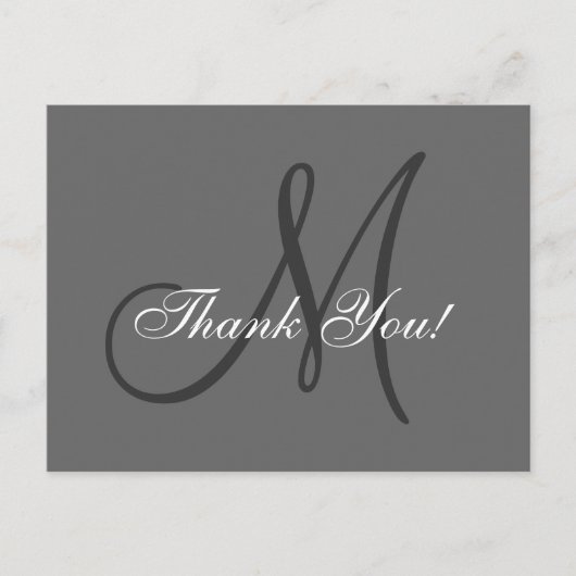 Elegant monogram | Huwelijk Dank u Briefkaart (Voorkant)