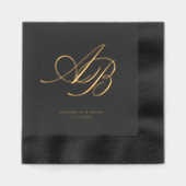 Elegant Monogram Huwelijk Folie Servetten (Voorkant)