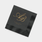 Elegant Monogram Huwelijk Folie Servetten (Links)