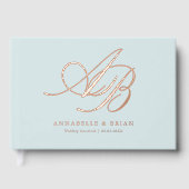 Elegant, Monogram, Huwelijk Gastenboek (Voorkant)