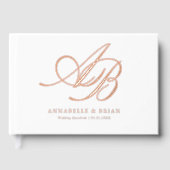 Elegant, Monogram, Huwelijk Gastenboek (Voorkant)