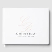 Elegant, Monogram, Huwelijk Gastenboek (Voorkant)