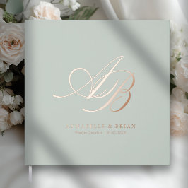 Elegant, Monogram, Huwelijk Gastenboek