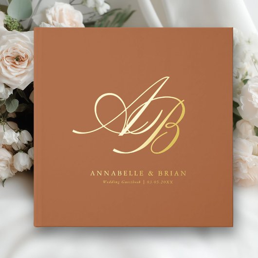 Elegant, Monogram, Huwelijk Gastenboek