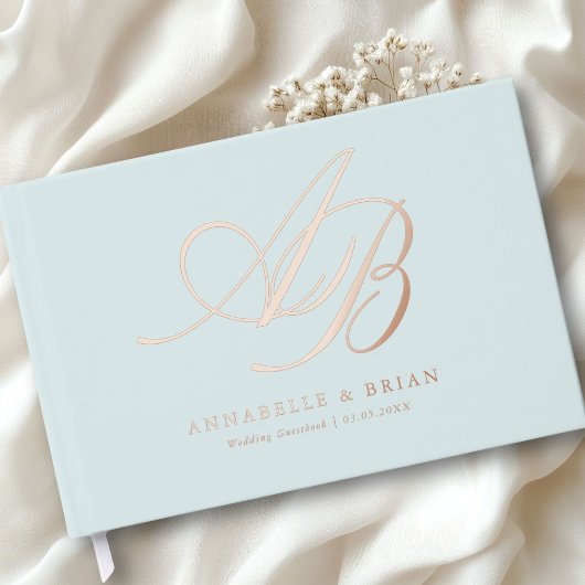 Elegant, Monogram, Huwelijk Gastenboek