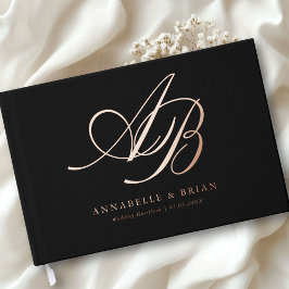 Elegant, Monogram, Huwelijk Gastenboek