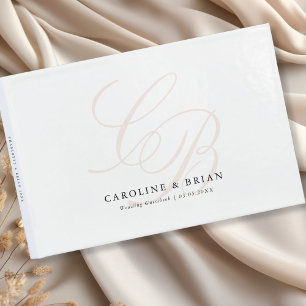Elegant, Monogram, Huwelijk Gastenboek