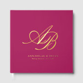 Elegant, Monogram, Huwelijk Gastenboek (Voorkant)