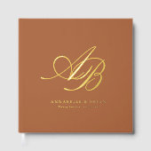 Elegant, Monogram, Huwelijk Gastenboek (Voorkant)