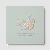 Elegant, Monogram, Huwelijk Gastenboek (Voorkant)