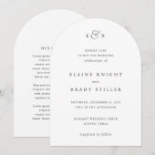 Elegant Monogram Huwelijk Kaart (Voorkant / Achterkant)