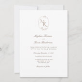 Elegant Monogram Huwelijk | Klassiek Formeel Kaart (Voorkant)