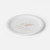 Elegant Monogram Huwelijk Papieren Bordje (Gekanteld)