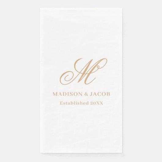 Elegant Monogram Huwelijk Servet (Voorkant)