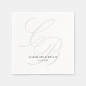 Elegant, Monogram, Huwelijk Servet (Voorkant)