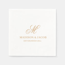 Elegant Monogram Huwelijk  Servet