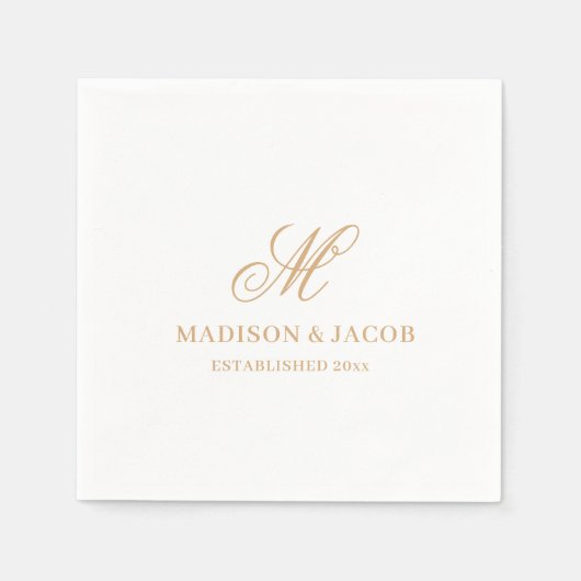 Elegant Monogram Huwelijk  Servet (Voorkant)